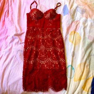 Bebe red lace dress